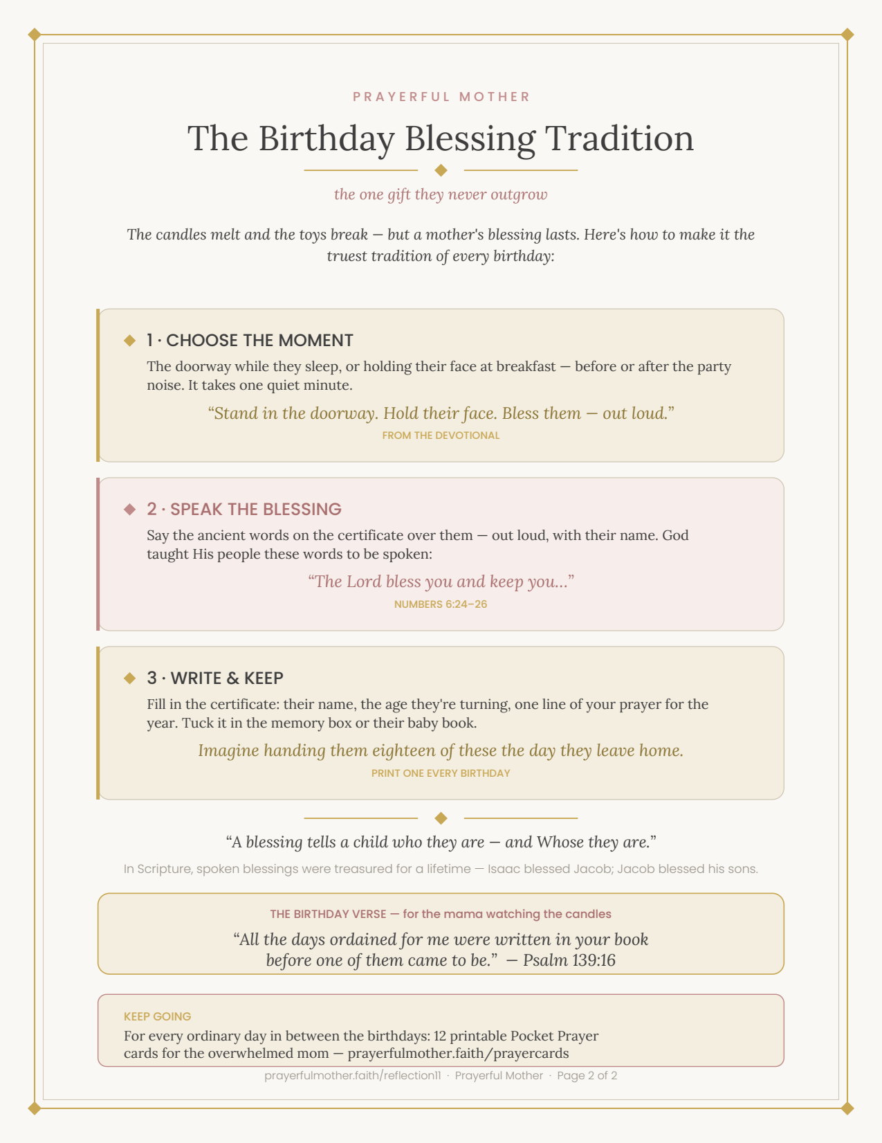 The Birthday Blessing tradition โ how to bless your child on their birthday