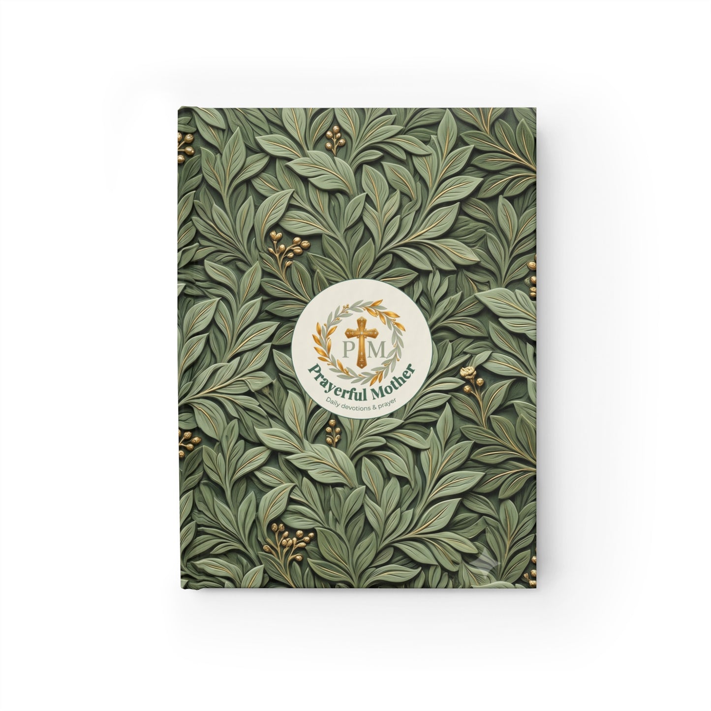 Prayerful Mother Ruled Journal — Botanical Green Devotional Notebook