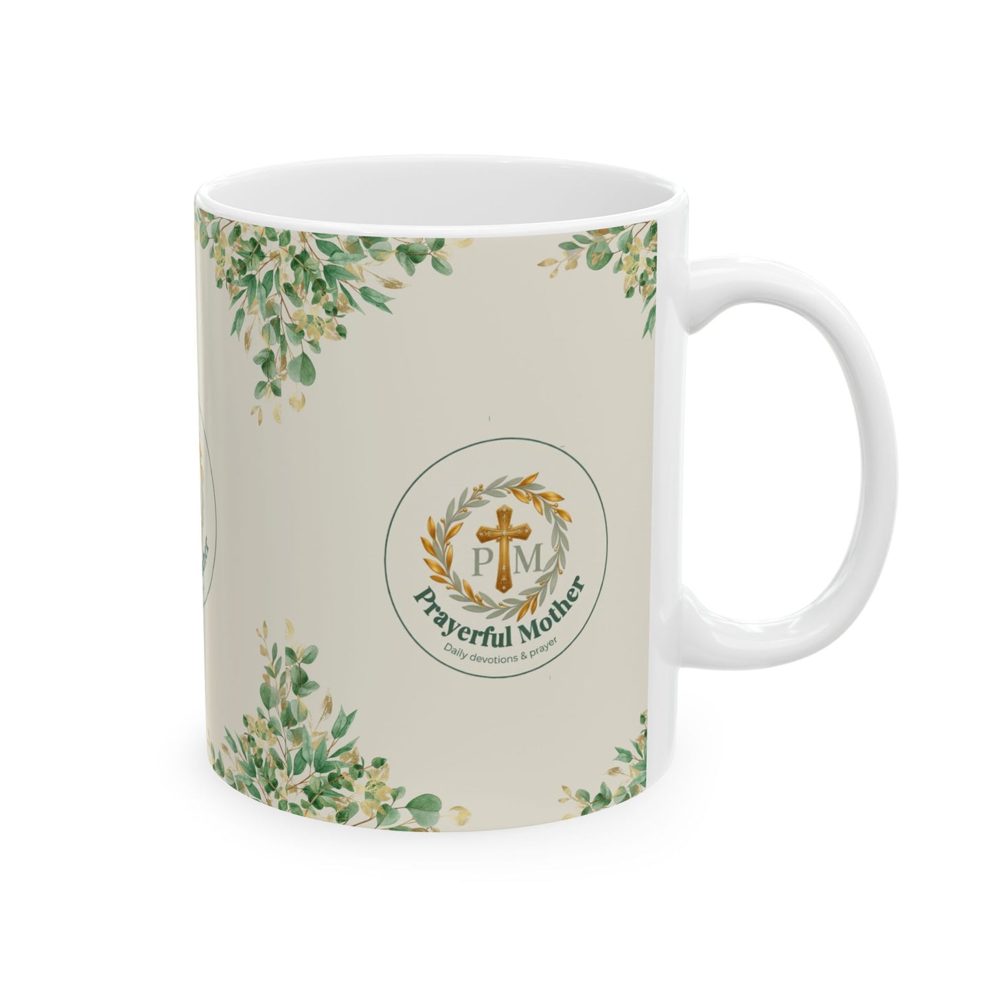 Prayerful Mother Ceramic Mug — Floral Faith Coffee Cup (11oz, 15oz)