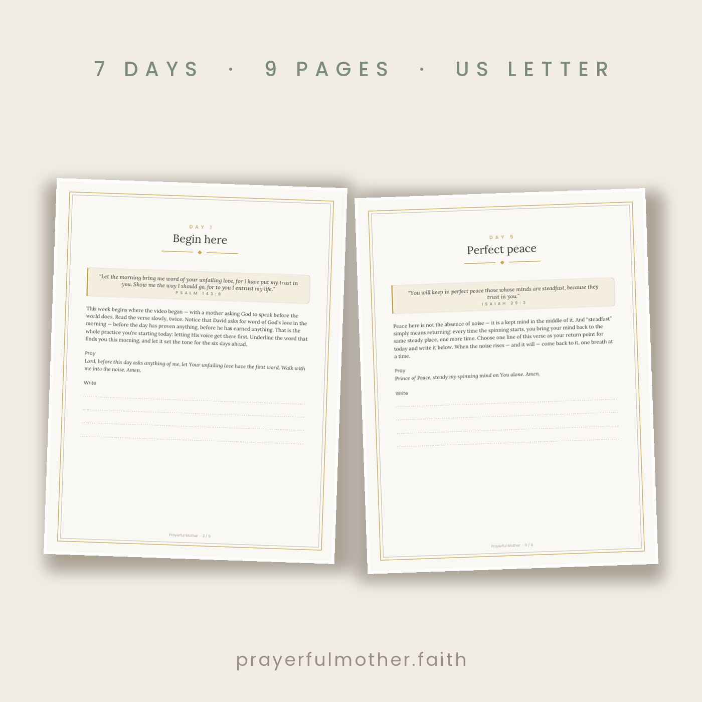 7 Days of Meeting God Before the Noise — Printable Morning Prayer Devotional for Moms (Psalm 143:8)