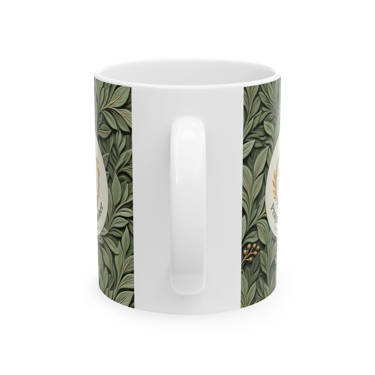 Botanical Leaves Ceramic Mug – Green Foliage Coffee Cup (11oz/15oz)