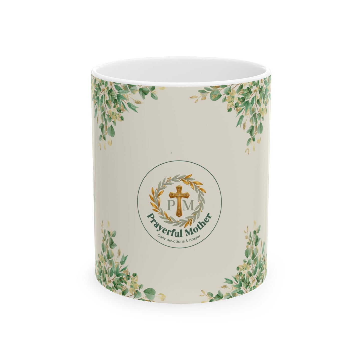Prayerful Mother Ceramic Mug — Floral Faith Coffee Cup (11oz, 15oz)