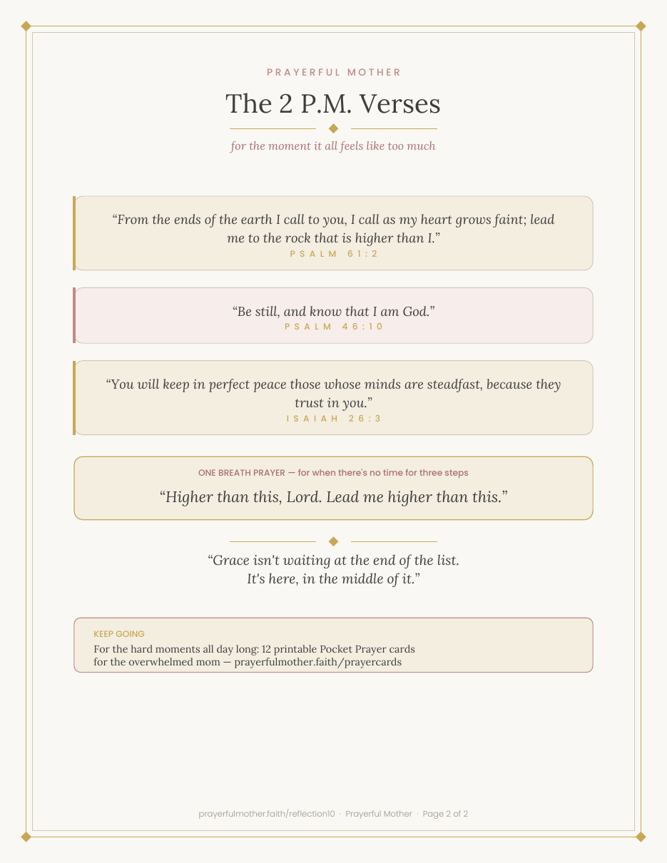 Midday Reset — Free Printable Prayer Reset Card for Overwhelmed Moms (Psalm 61:2)