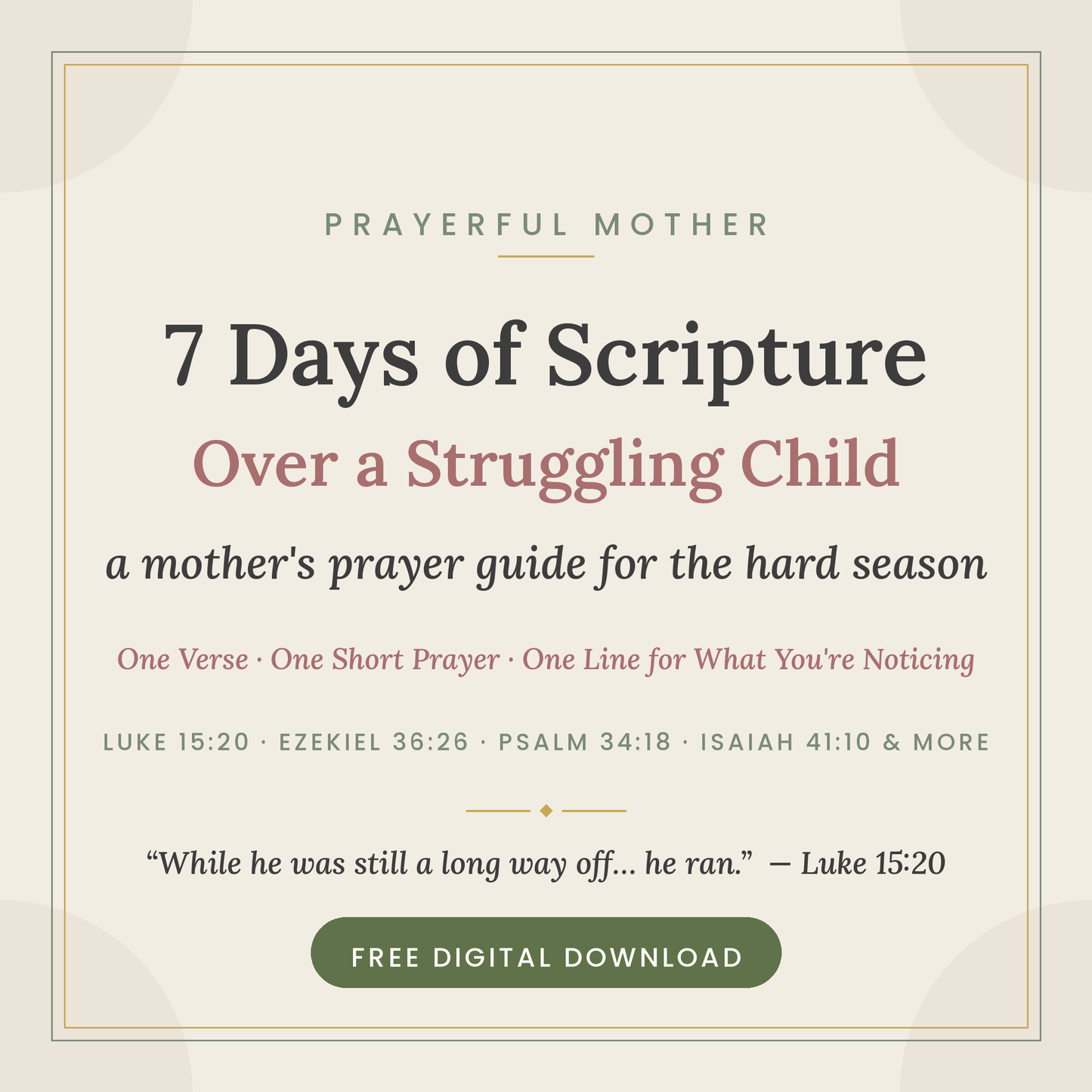 7 Days of Scripture Over a Struggling Child — free printable guide cover
